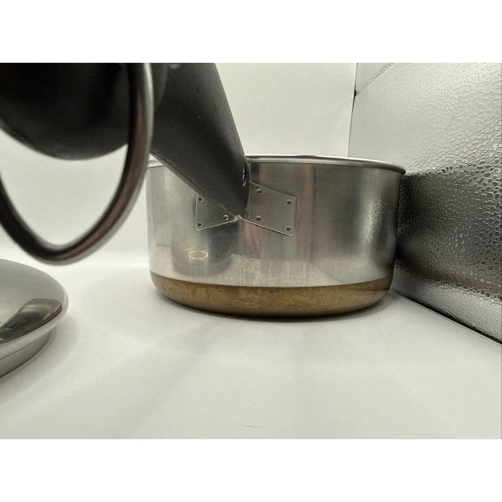Vintage Revere Ware 1 1/2 qt Sauce Pan, Copper Bottom, Stainless Steel, Pre-1968